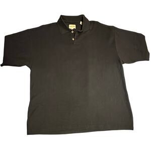 Joseph & Feiss Men's Short Sleeve 72% Silk Polo Shirt Black Ribbed Sz XL preppy